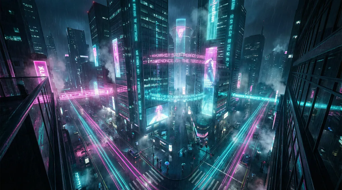 姐姐的朋友9完整视频有翻译 竖屏短剧平台首页背景 - 赛博朋克都市夜景